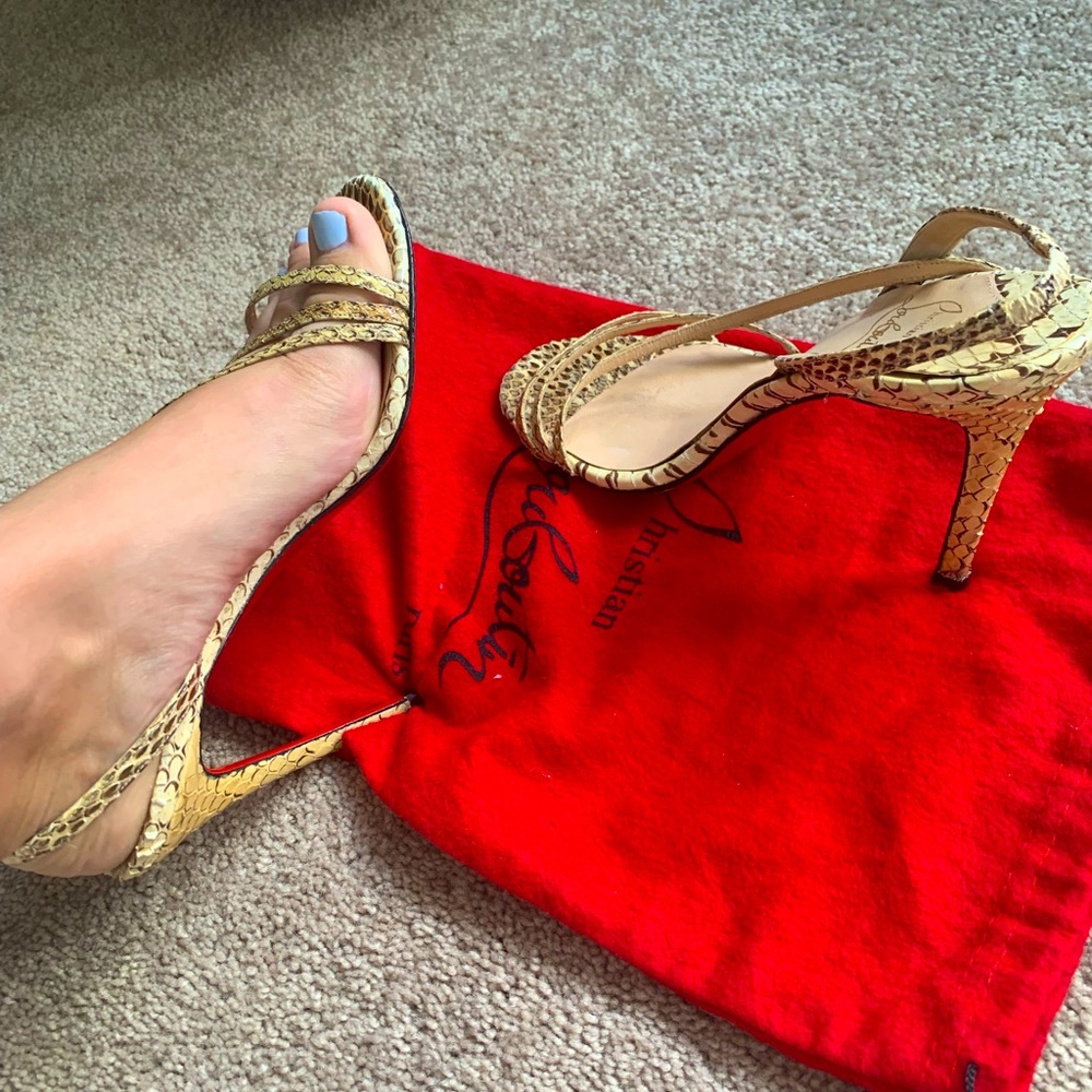 Vintage snake skin Christian Louboutin sling back